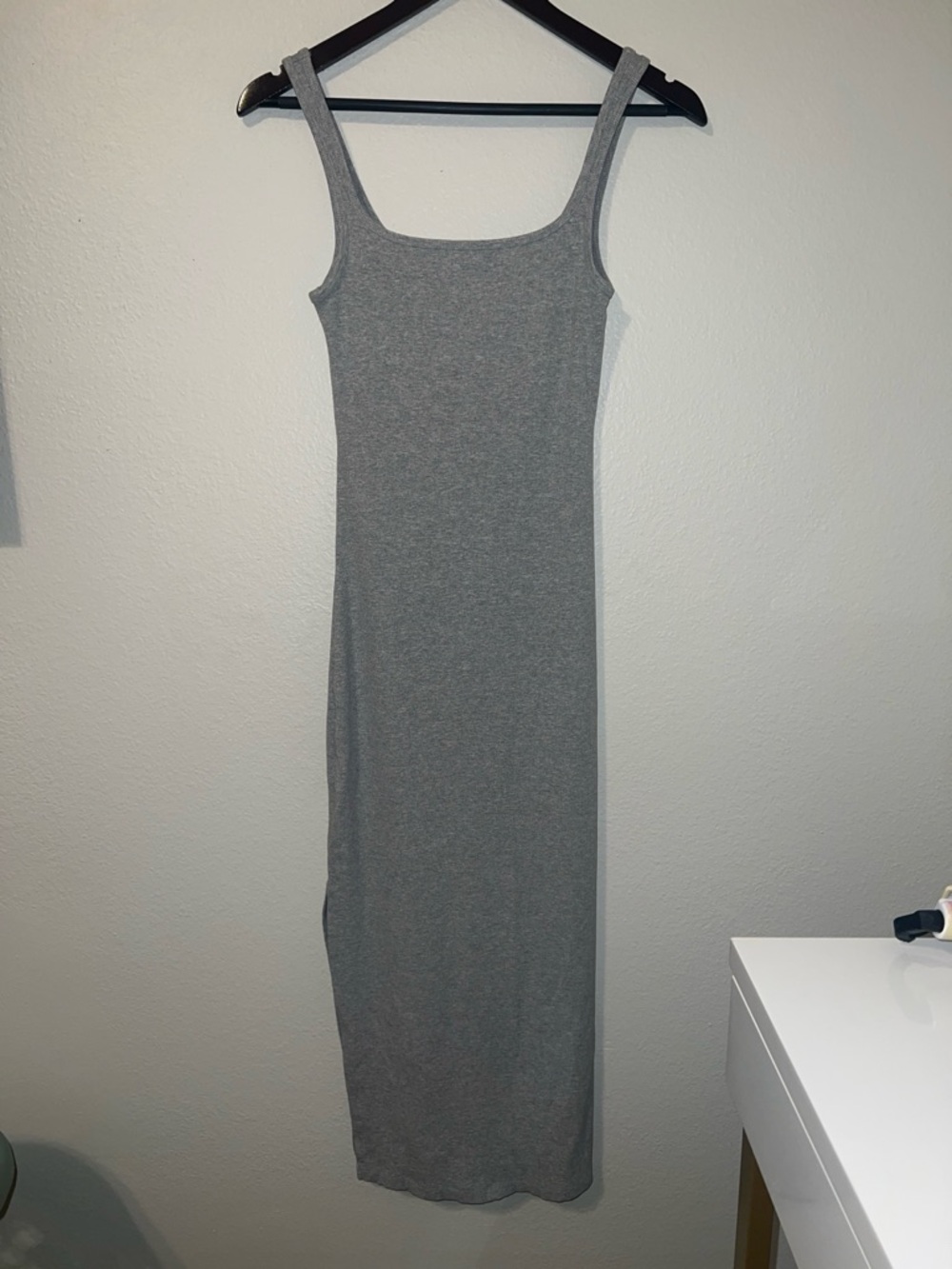 PINK Victoria's Secret Gray Scoop Neck Maxi Dress
